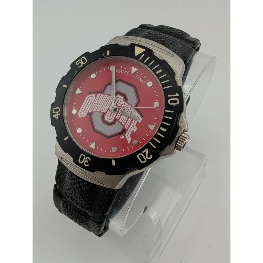 Game Time Agent Series Ohio State Buckeyes Men's Watch Black Band- New Battery
